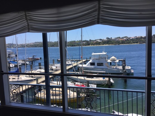 Boats on the Swan River viewed from East Fremantle Yacht Club before the celebration.