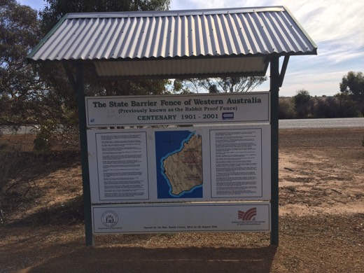 Rabbit-Proof Fence marker or sign on Day 7
