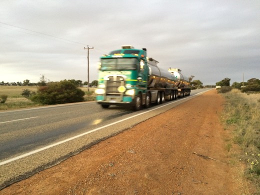 Evening view from the road verge on Day 4 after 49 kilometres