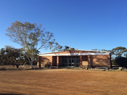 Bodallin community hall sign on Day 8 of Hearts Across Australia.