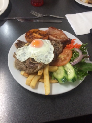 Mixed grill lunch at Norseman before the Nullarbor