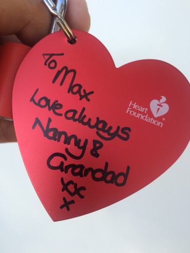 Heart message for Max from Nanny and Grandad