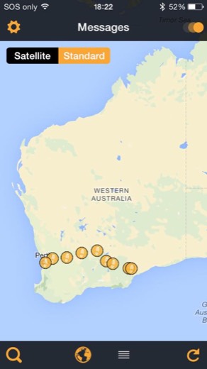 SPOT tracker map showing Hearts Across Australia progress after Day 26