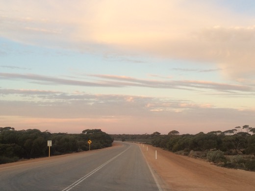 A bend in the Eyre Highway near Caiguna