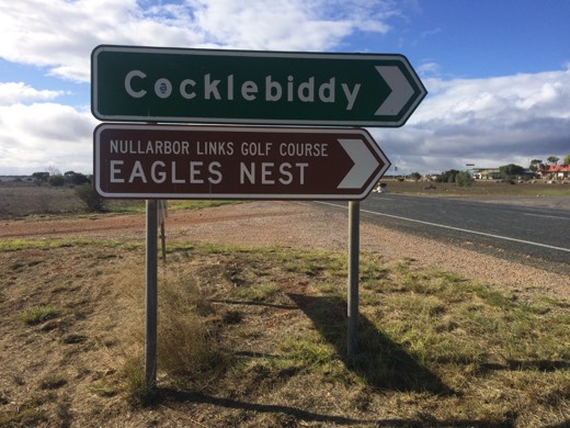 Cocklebiddy and Eagles Nest sign