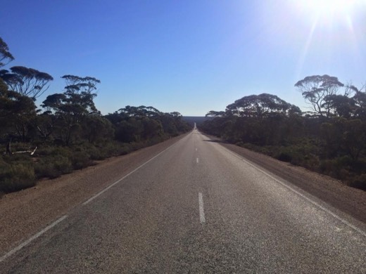 Long Eyre Highway view from the Day 44 daily routine post