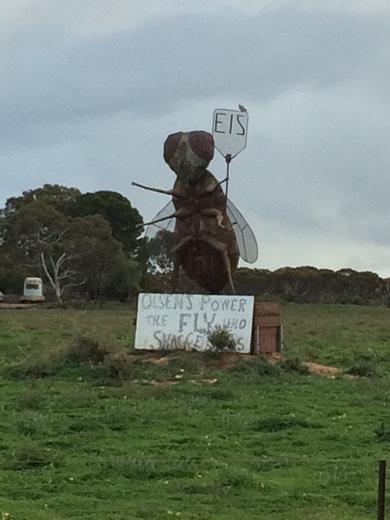 Roadside art figure photographed from the Day 62 route.
