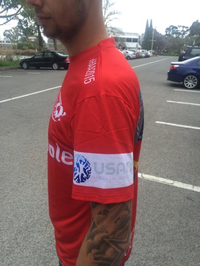 LiveLighter detail on the Hearts Across Australia event shirt.