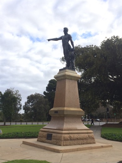 A statue passed during the Adelaide rest-day wander.