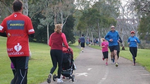 Torrens parkrunners on the path during Day 64.