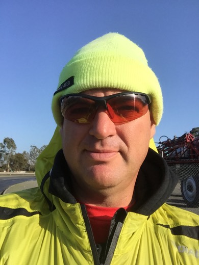 Gary in the yellow beanie during the 15 kilometre session toward the Victoria border