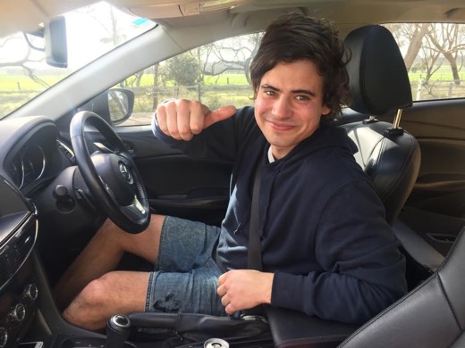 Jack giving a thumbs-up from his car after stopping to check Gary was okay on Day 71