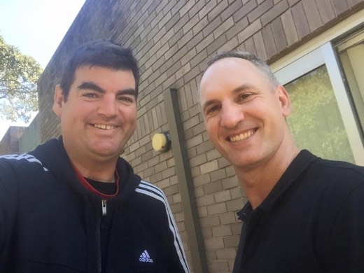 Gary with Ben from The Sports Clinic at Sydney University after treatment.