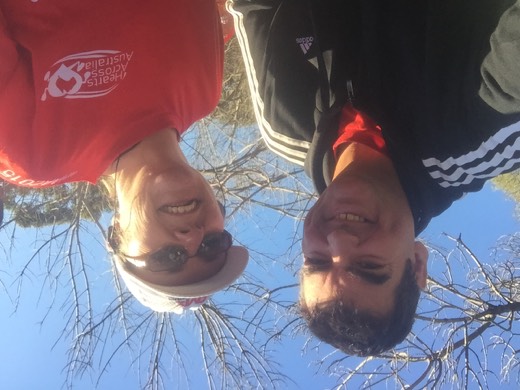 Gary with Sue, wearing sunglasses, at St Peters parkrun.