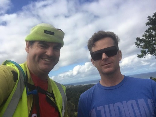 Gary with photographer Dan Mahony on the road towards Byron Bay.