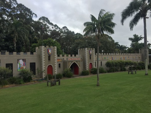 The castle-style building at Macadamia Castle.