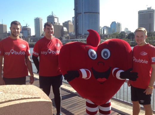 Gary, Ben, Ols and Hearty beside the Brisbane River at South Bank parkrun.