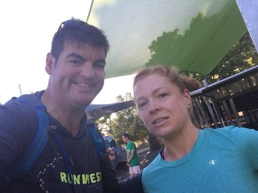 Gary with a school friend of Shaun Kaesler at Rocks Riverside parkrun.