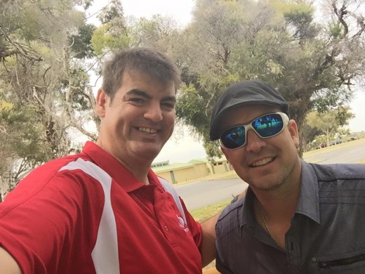 Gary with Jon from Comment News at Sutherlands Park.