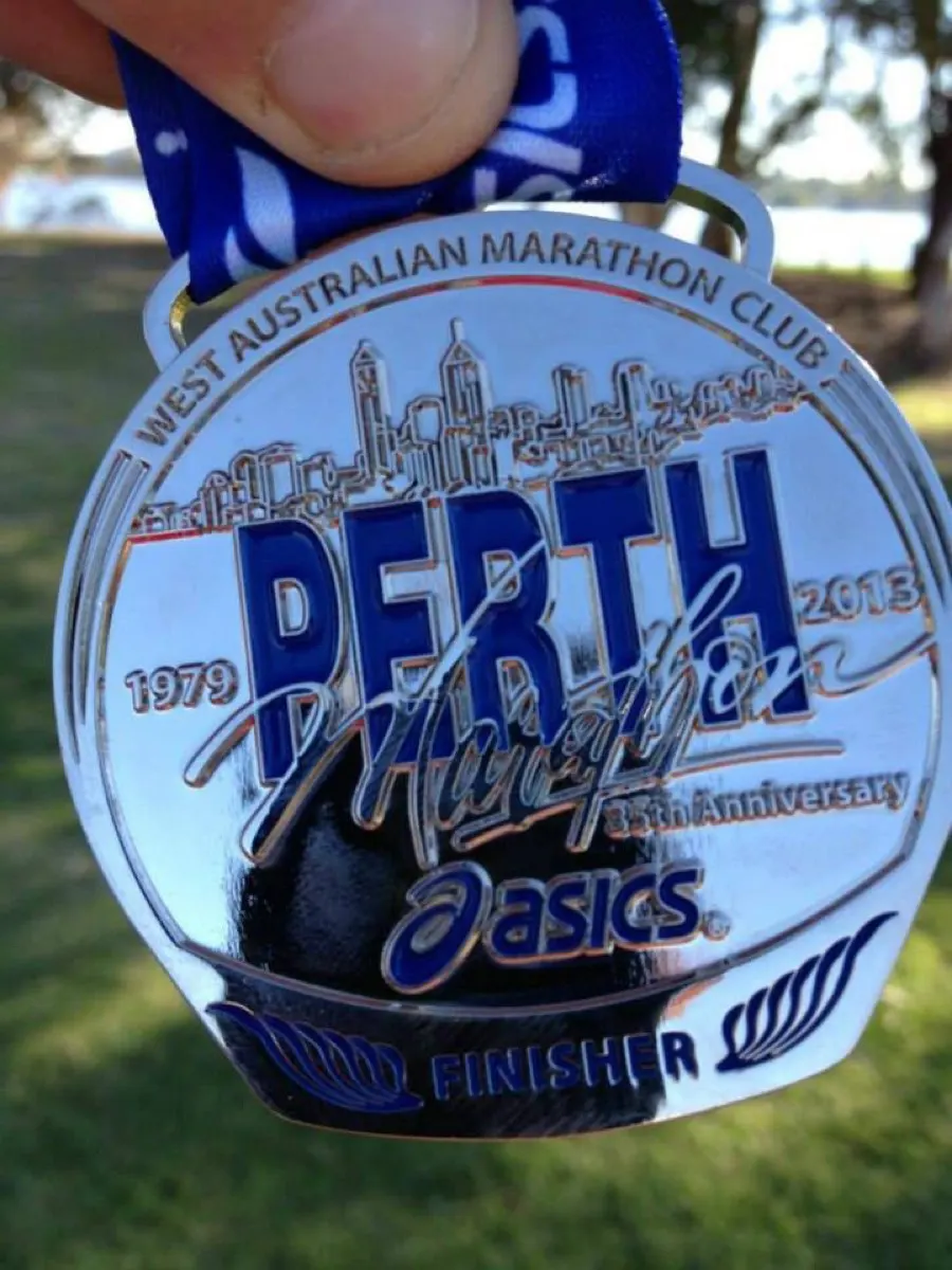 Gary's West Australian Marathon Club Perth Marathon 2013 finisher medal