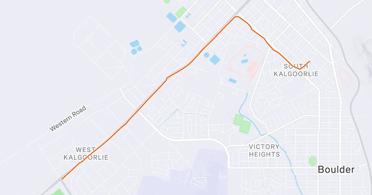 Strava route map for Day 14 session 5